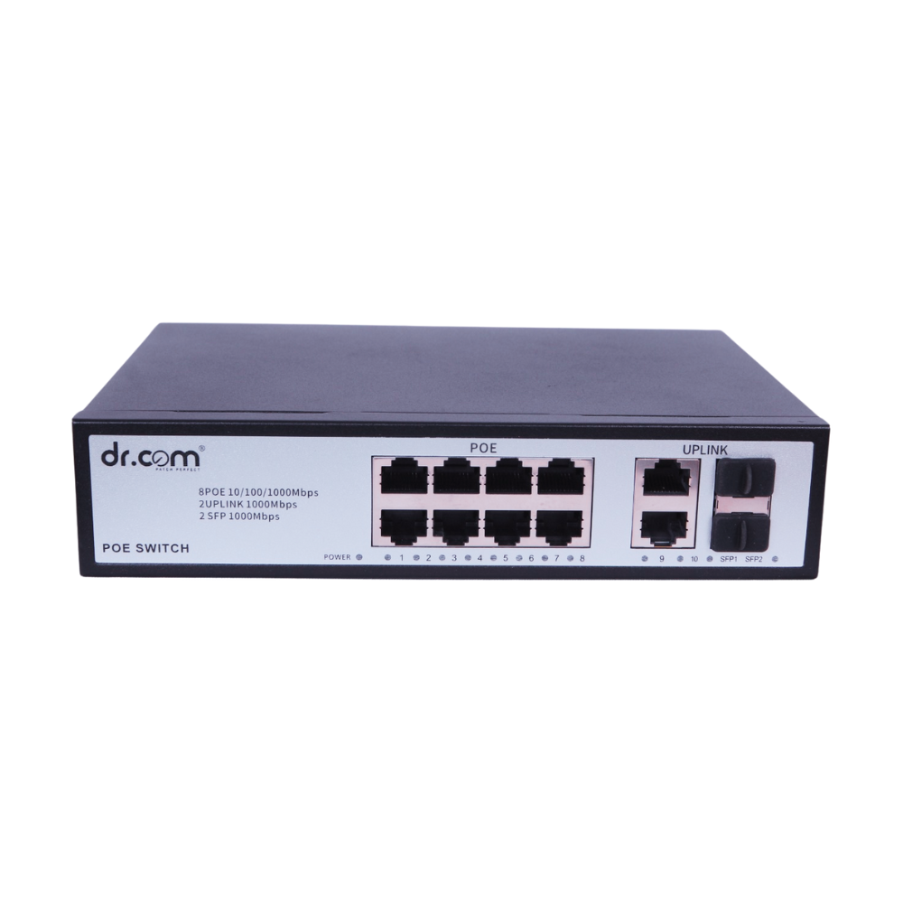 10-port Desktop Switch with 8-port PoE+